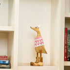 TIMBER KALA'S SMALL KNIGHT PINK WHITE SWAGGER DUCKS FOR DECOR