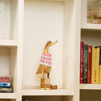 TIMBER KALA'S SMALL KNIGHT PINK WHITE SWAGGER DUCKS FOR DECOR