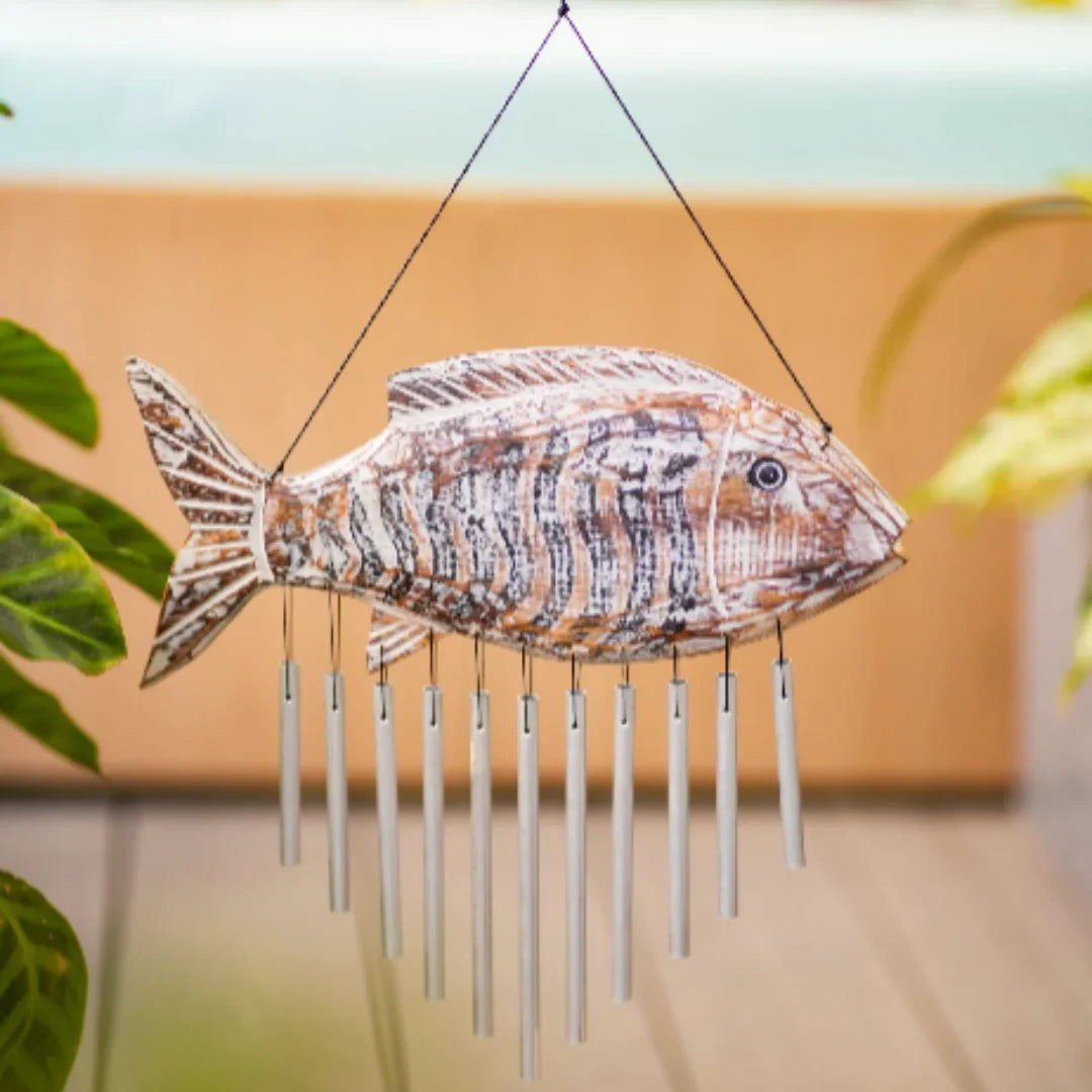 TIMBER KALA’S CELESTIAL FISH CHIMES FOR OUTDOORS