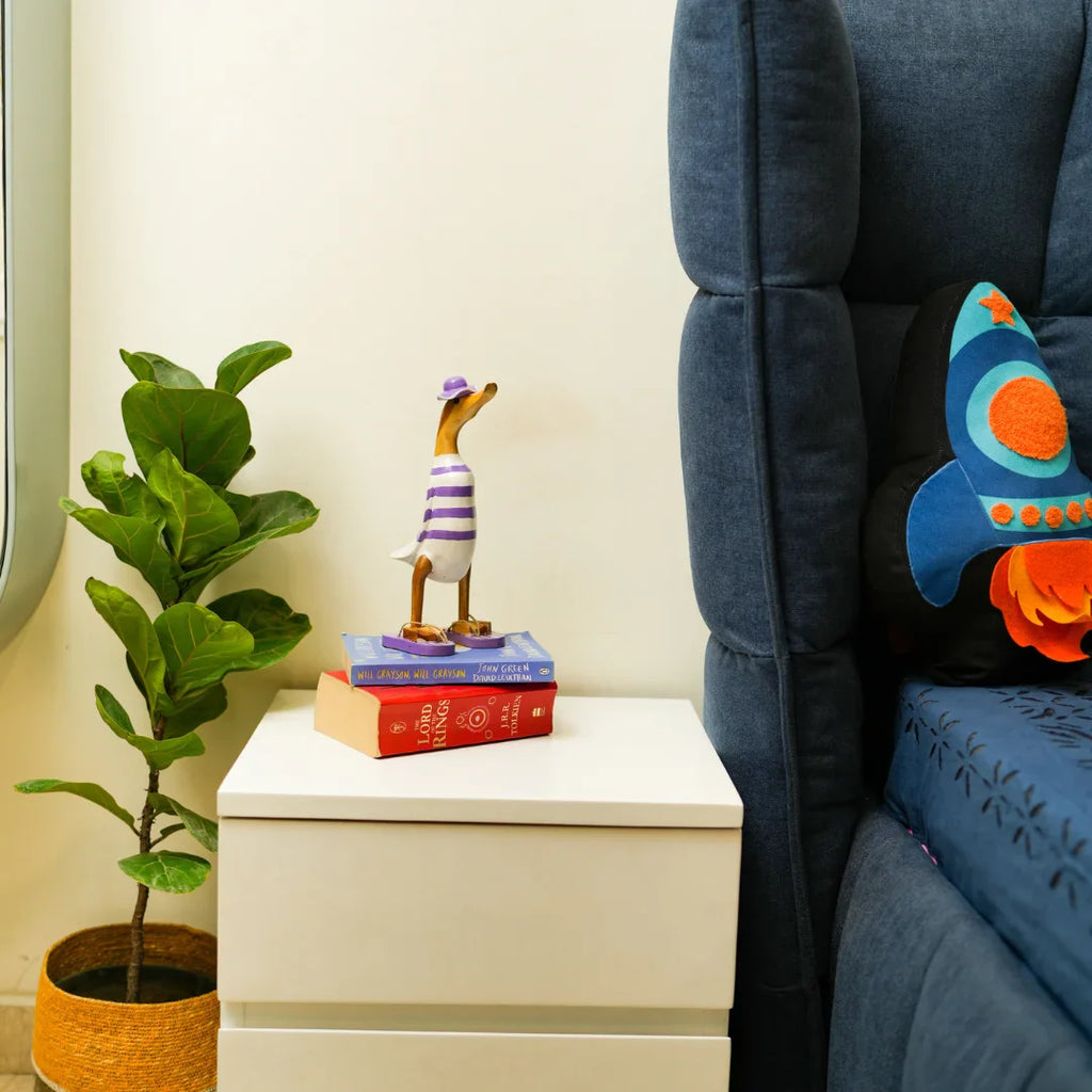 TIMBER KALA'S SMALL BEACH PURPLE SWAGGER DUCKS FOR DECOR