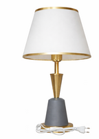 Luxury Modern Table Lamp with White Fabric Shade & Gold Finish Base