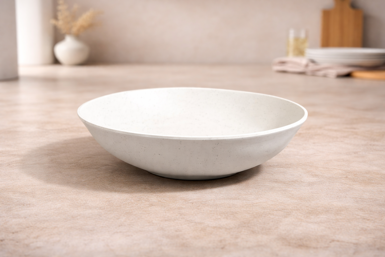 Speckled Stone Oval Serving Platter and Pasta Bowl Set