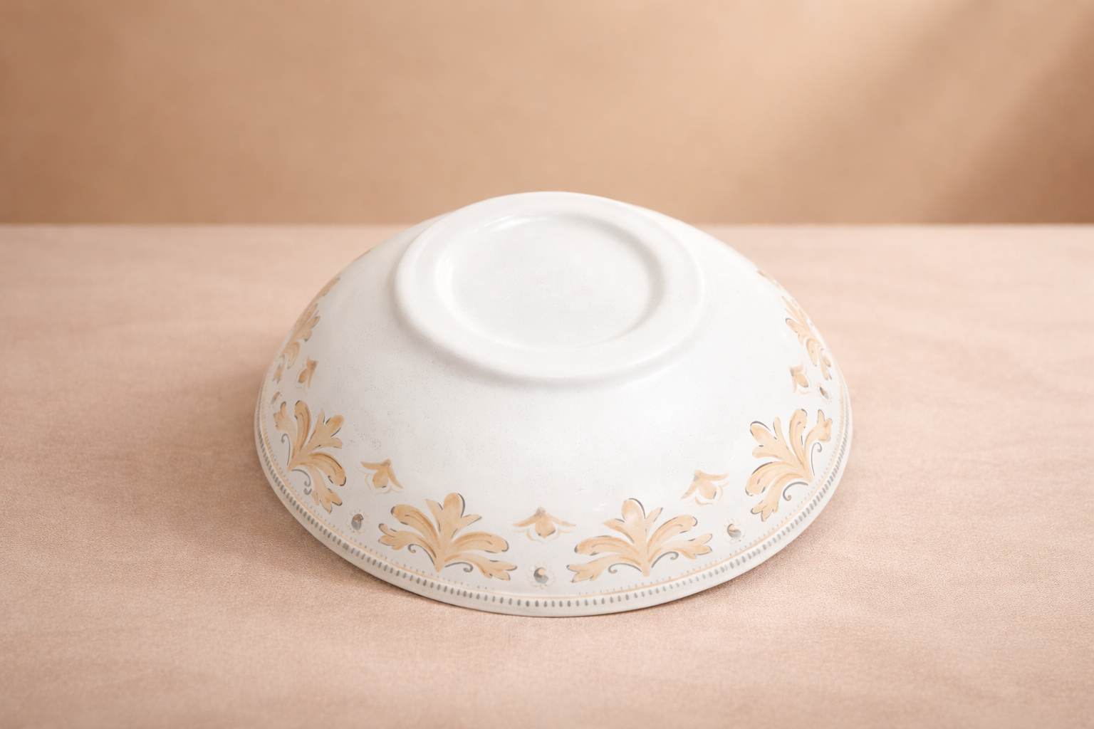 Heritage Gold & Slate Extra-Large Hand-Painted Salad Bowl