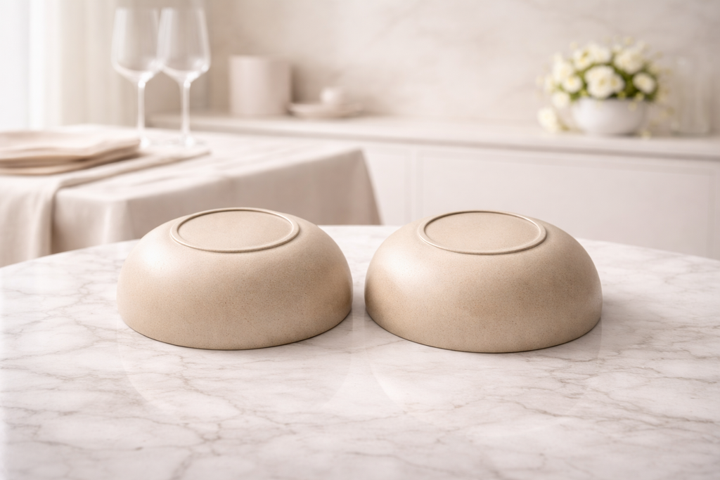 Sandstone Matte 2-Piece Minimalist Soup Bowl Set