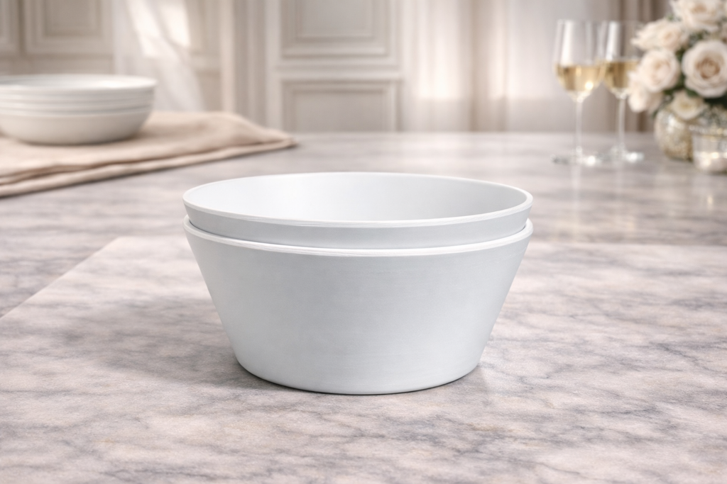 Frost White 2-Piece Tapered Salad Bowl Set
