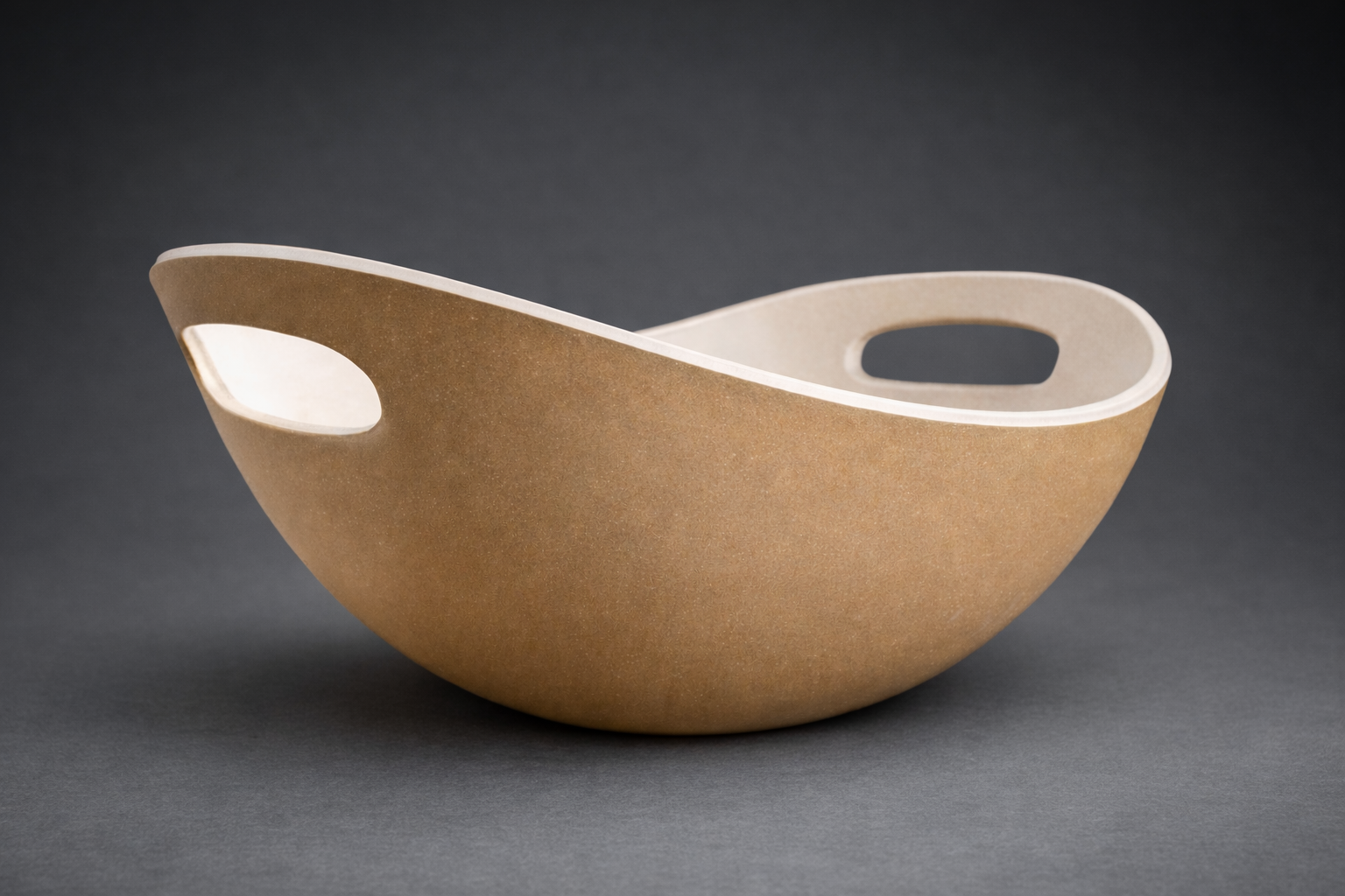 Tuscan Earth Large Serving Bowl with Integrated Handles