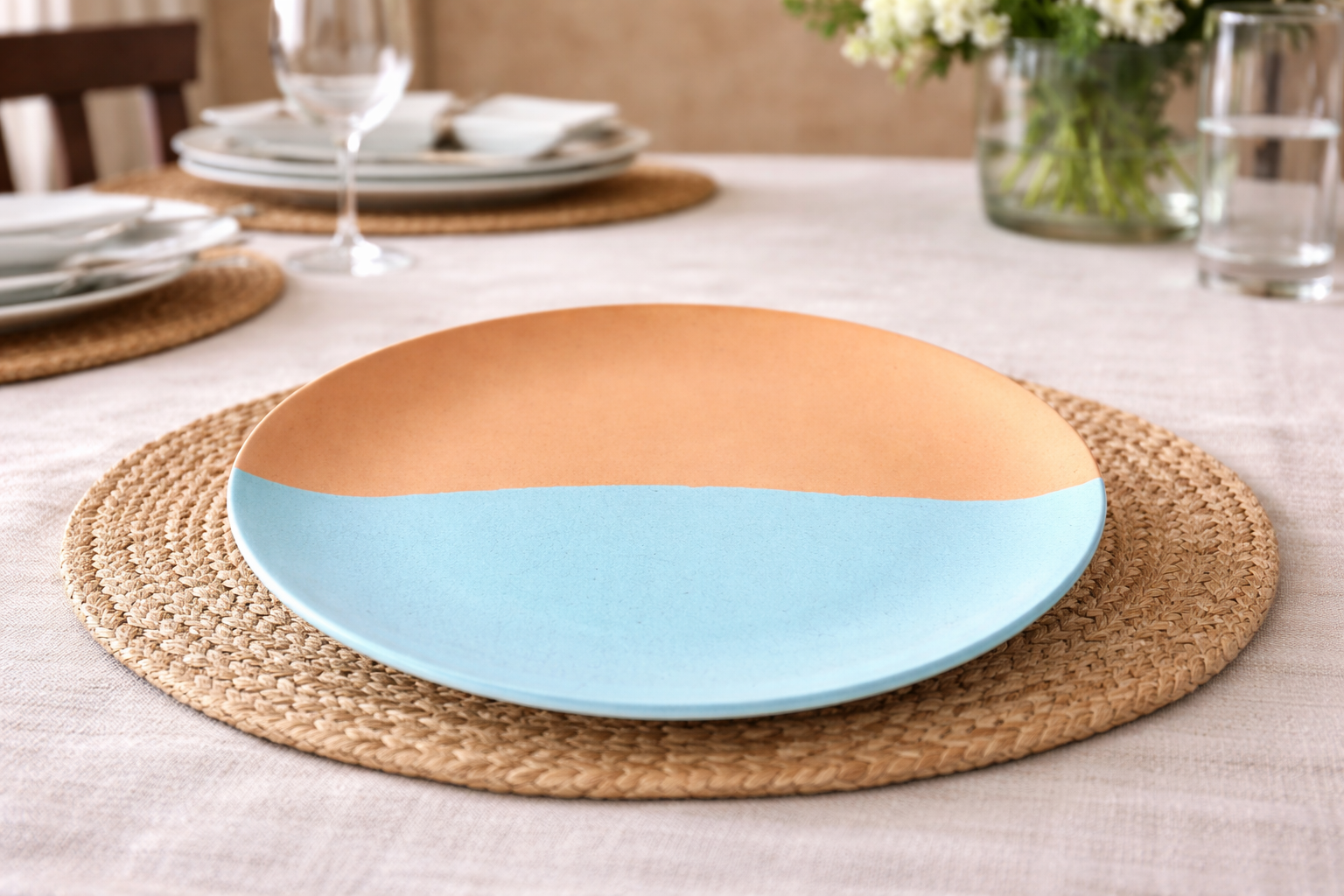 Horizon Dip-Dye 4-Piece Artisanal Plate Set