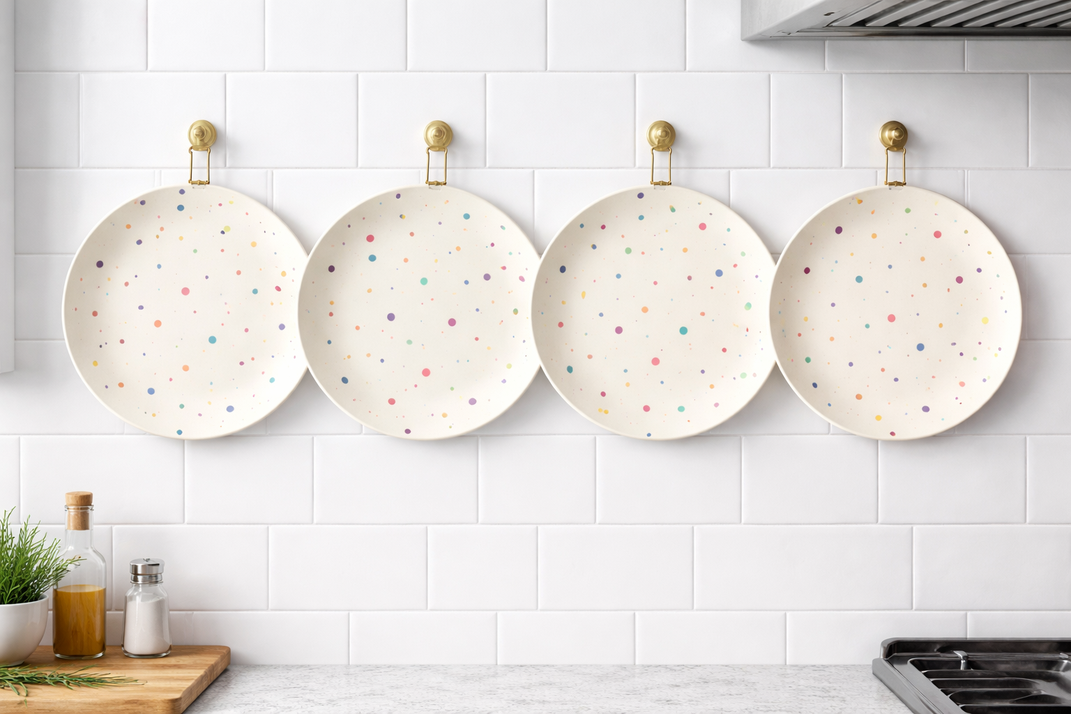 Celebration Confetti 4-Piece Wall-Hanging Plate Set