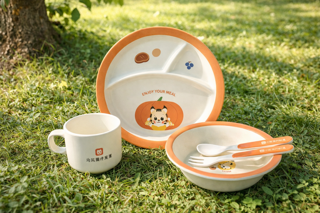 Tiger Harvest 5-Piece Bamboo Kids' Dining Set