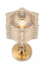 Luxury Crystal Table Lamp with Gold Finish Base – Modern Decorative Bedside & Living Room Lamp