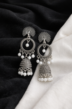 Boho Fusion Hoop & Jhumka Earrings with Pearls