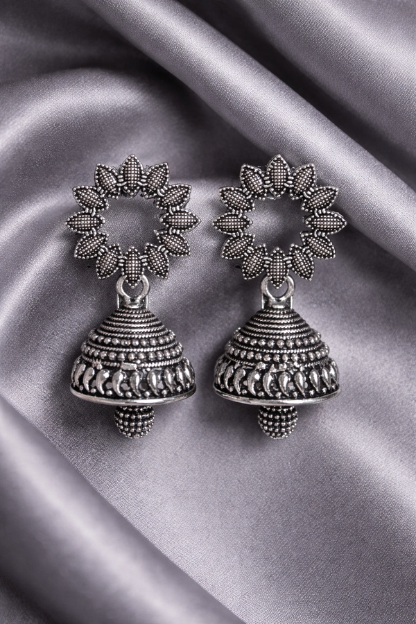 Sunflower Cutout Stud Traditional Jhumkas
