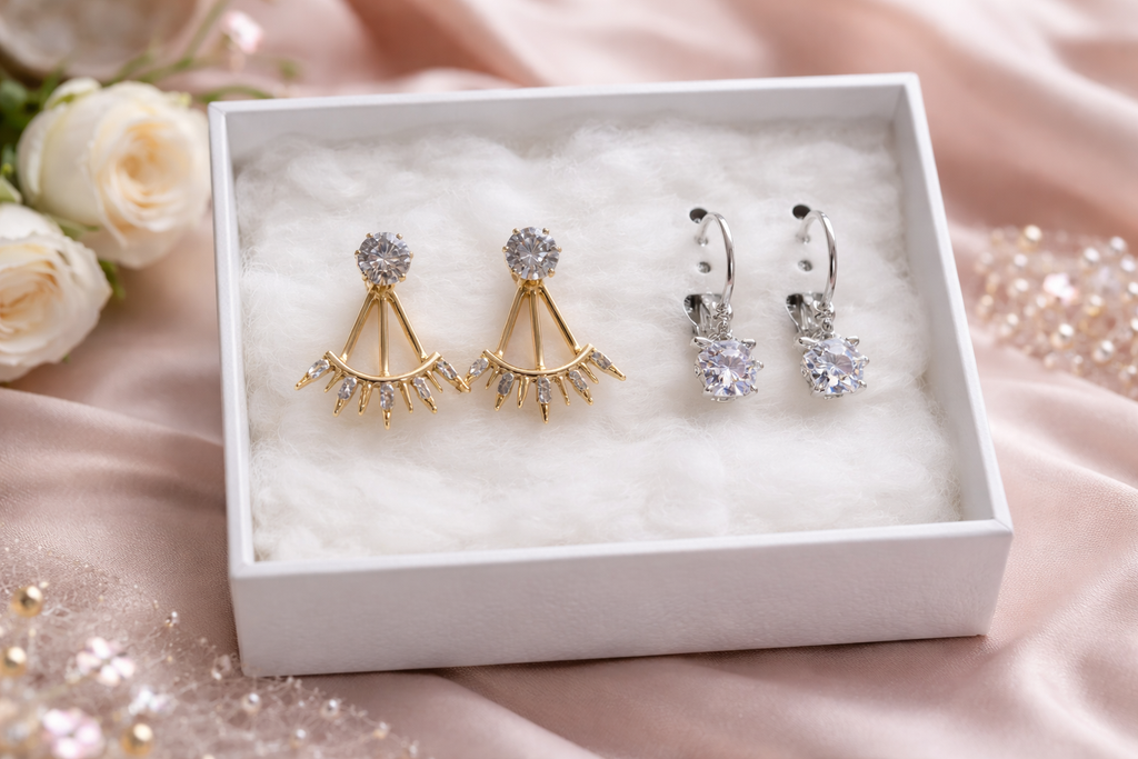 Contemporary Gold & Silver Crystal Duo (Set of 2)