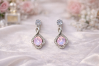 Rose Pink & Crystal Dainty Earring Trio (Gift Box)