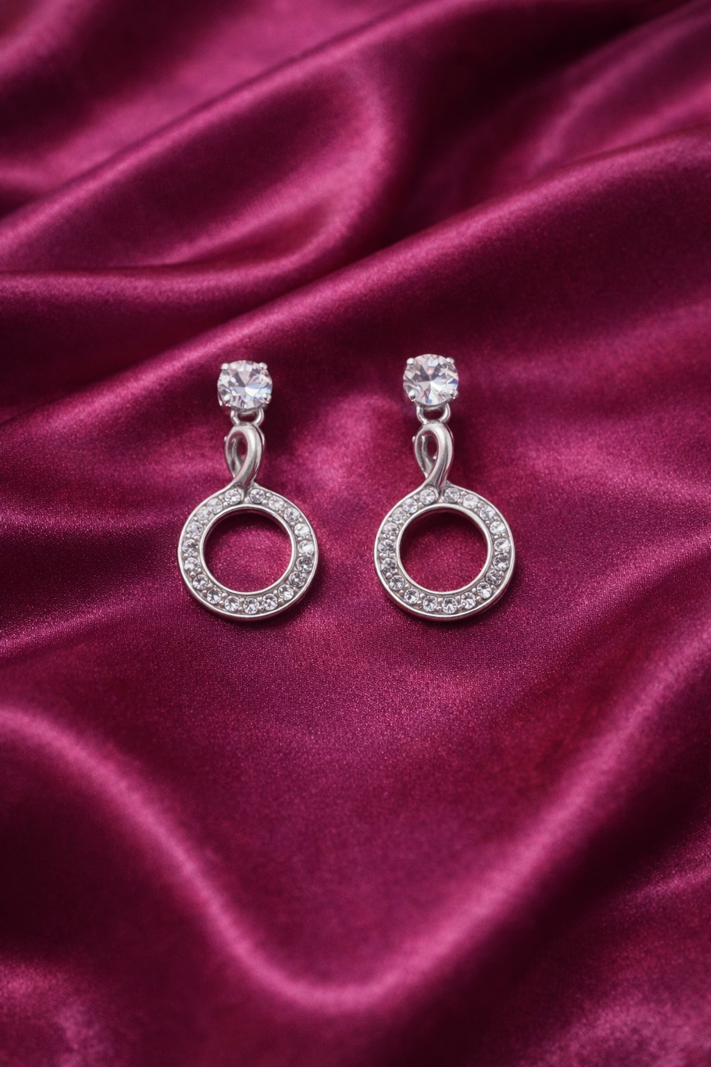 Rose Pink & Crystal Dainty Earring Trio (Gift Box)