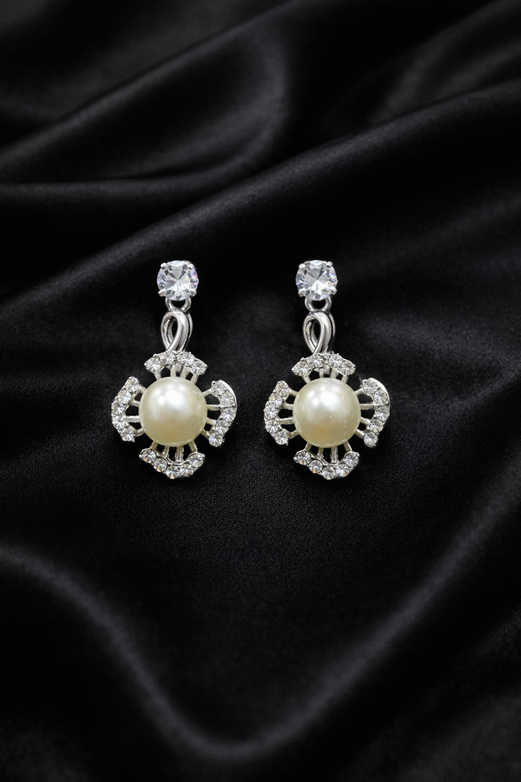 Rose Pink & Crystal Dainty Earring Trio (Gift Box)