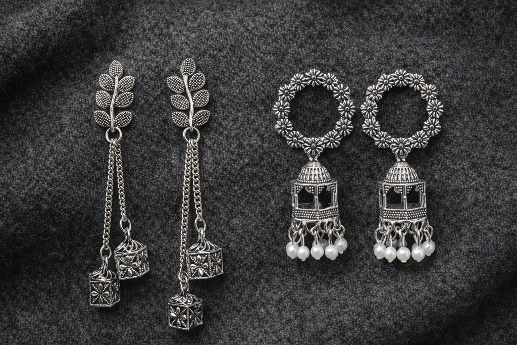 Oxidised Silver Statement Platter (Set of 4 Designs)