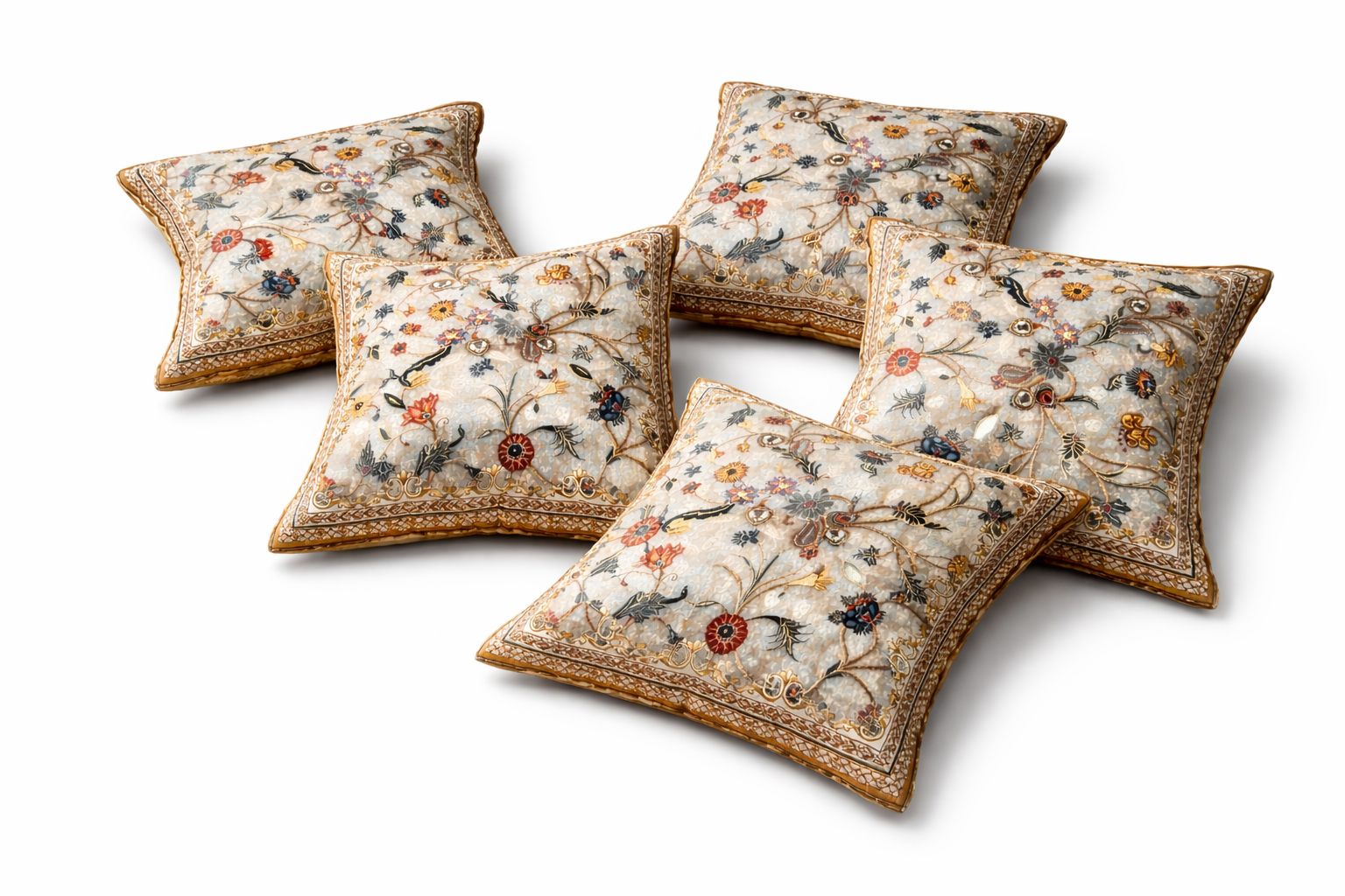 Vintage Floral Autumn Embroidered Cushion Covers