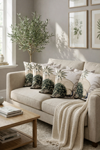 Tropical Palm & Peacock Vintage Print Cushion Covers