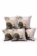 Tropical Palm & Peacock Vintage Print Cushion Covers
