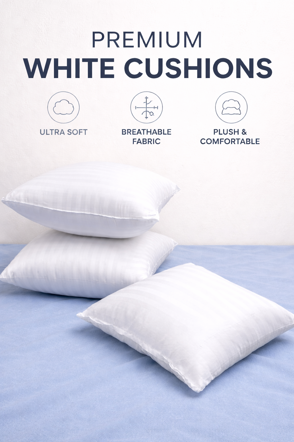 Premium White Ultra-Soft Breathable Cushions