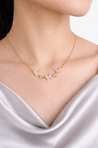 Sparkling Butterfly & Star Charm Necklace