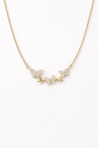 Sparkling Butterfly & Star Charm Necklace
