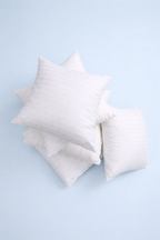 Luxury Hotel-Style Satin Stripe Cushion Set (White)