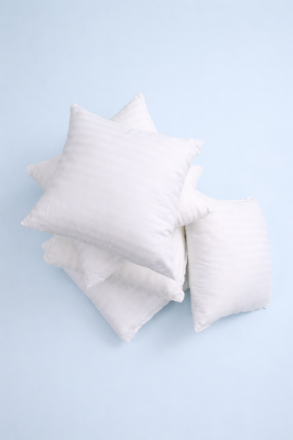Luxury Hotel-Style Satin Stripe Cushion Set (White)