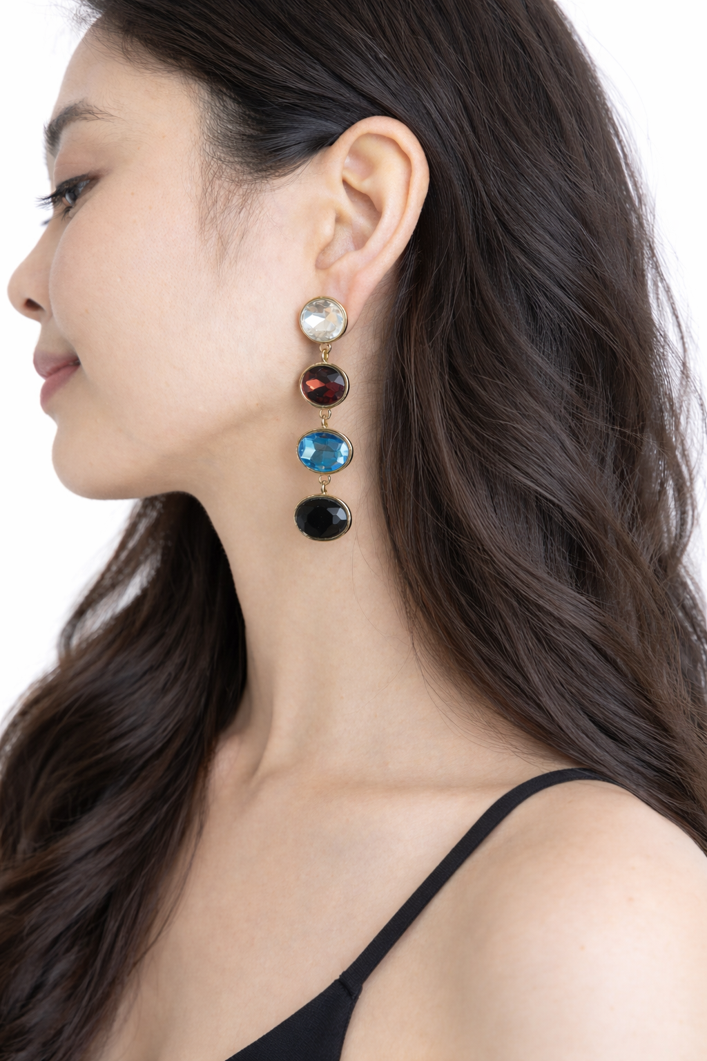 Multicolor Geometric Drop Statement Earrings