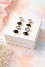 Multicolor Geometric Drop Statement Earrings