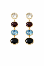 Multicolor Geometric Drop Statement Earrings
