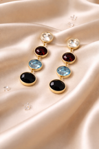 Multicolor Geometric Drop Statement Earrings