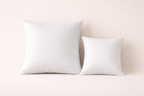 Classic White Satin Stripe Decorative Pillow Duo