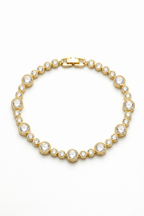 Bezel-Set Graduated Crystal Gold Tennis Bracelet