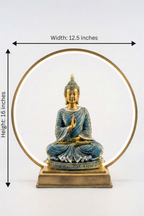 Zen Meditating Buddha Statue with LED Ring Light