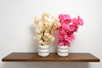 Duo Set: Faux Cherry Blossoms in Modern Bubble Vases