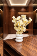 Duo Set: Faux Cherry Blossoms in Modern Bubble Vases