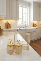 Luxury Gold Mesh Hamper Basket with Deer-Lid Jars