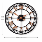 Large Industrial Skeleton Wall Clock - Black & Copper