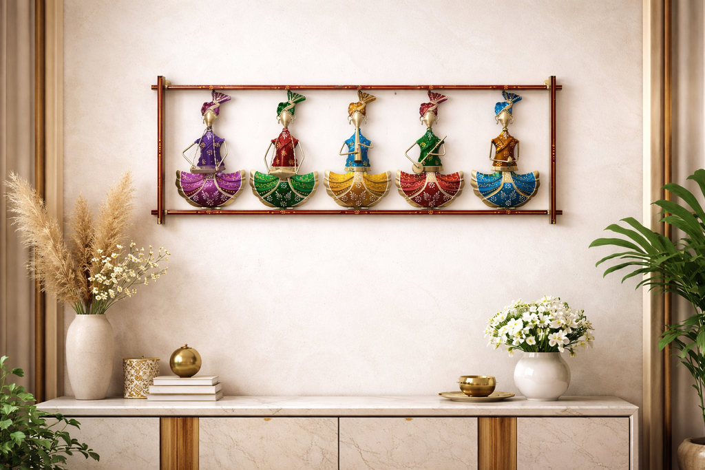 Handcrafted Metal Folk Musicians Wall Art