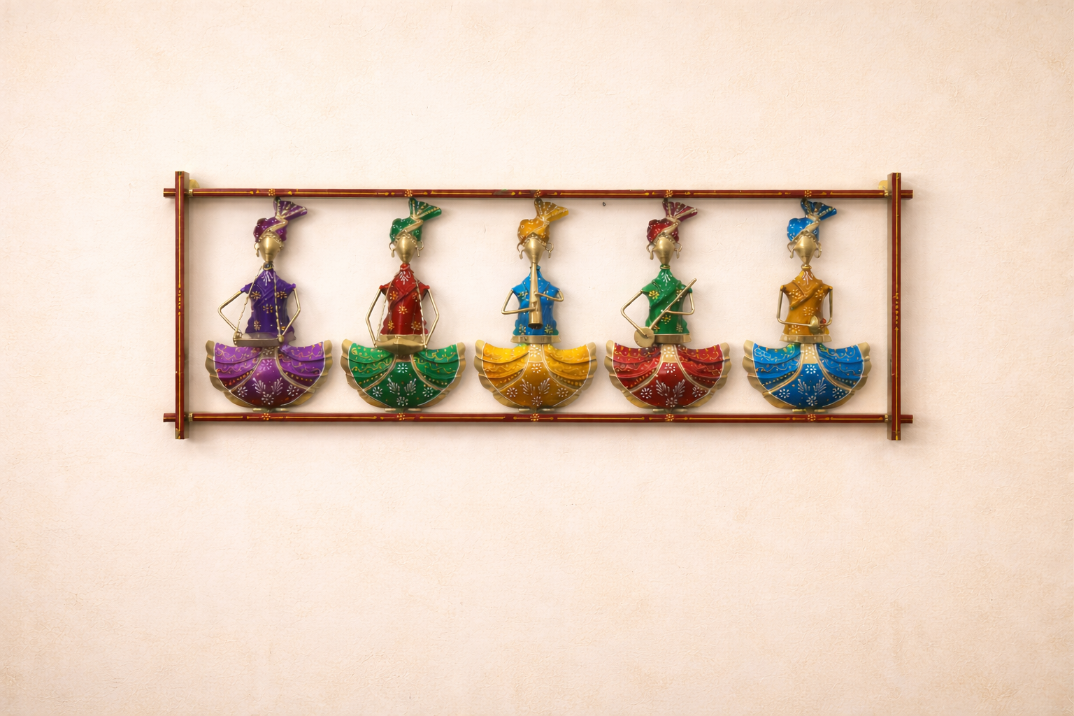 Handcrafted Metal Folk Musicians Wall Art