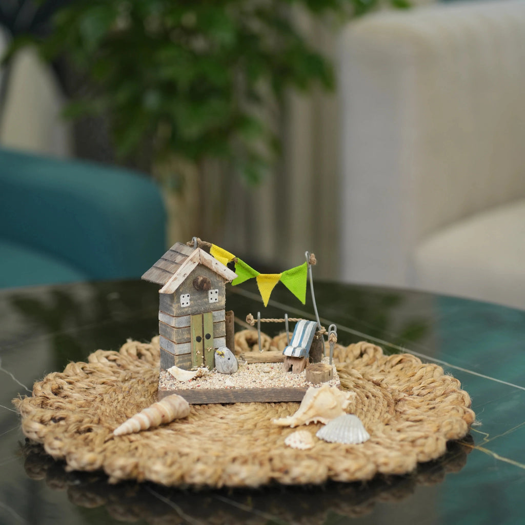 TIMBER KALA'S DRIFTWOOD WOODEN HOUSE WITH PATIO FOR DECOR