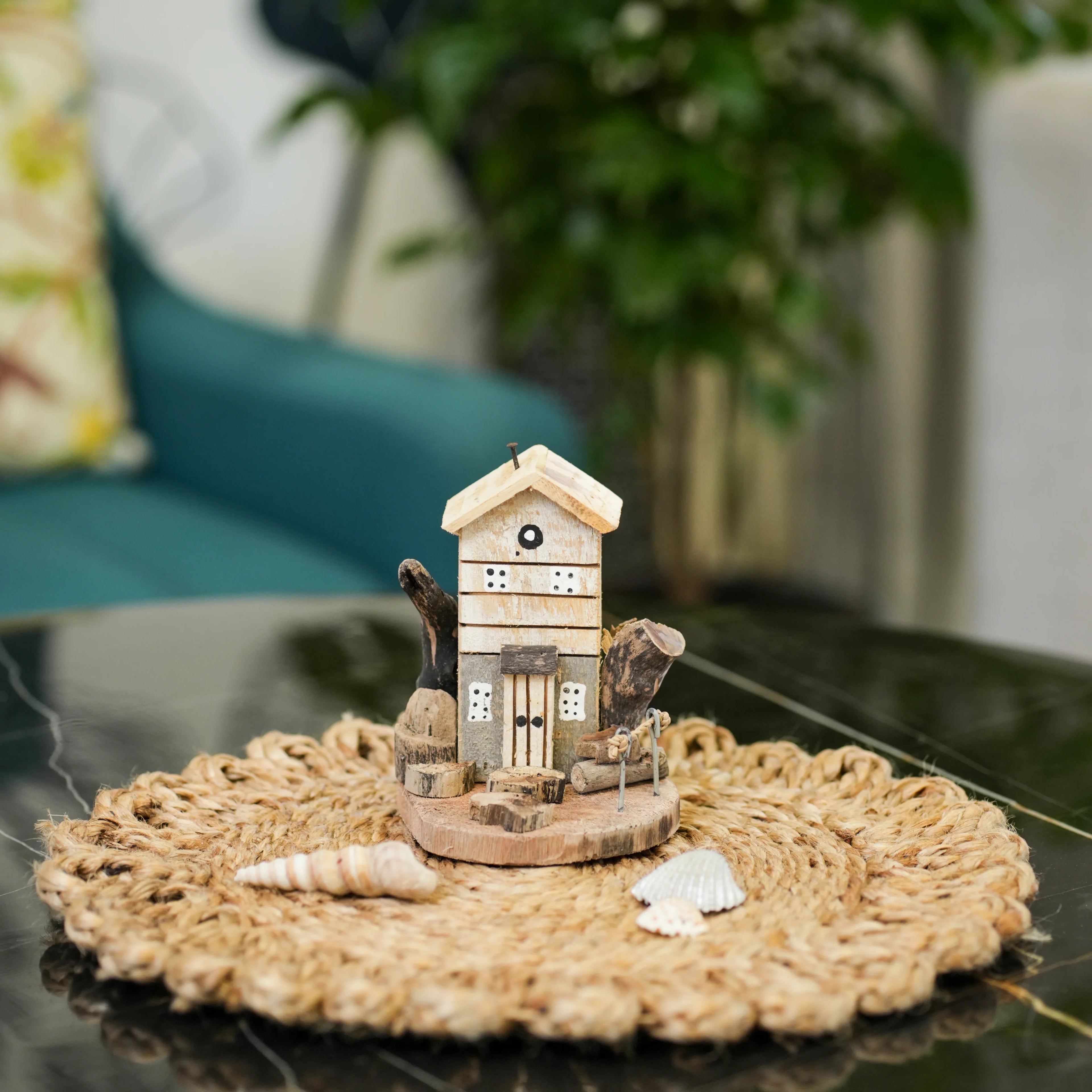 TIMBER KALA'S DRIFTWOOD WOODEN HOUSE WITH ROOF FOR DECOR