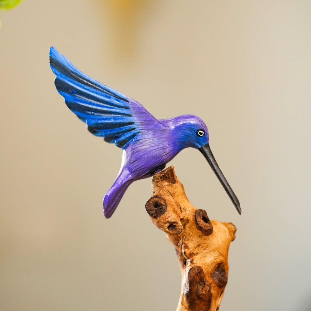 TIMBER KALA'S HUMMING BIRD ON DRIFTWOOD FOR DECOR