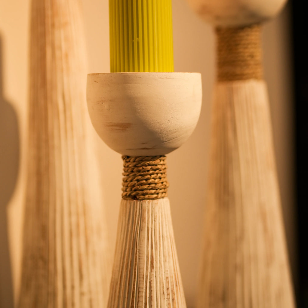 TIMBER KALA'S PLEATED PILLAR FOR CANDLES