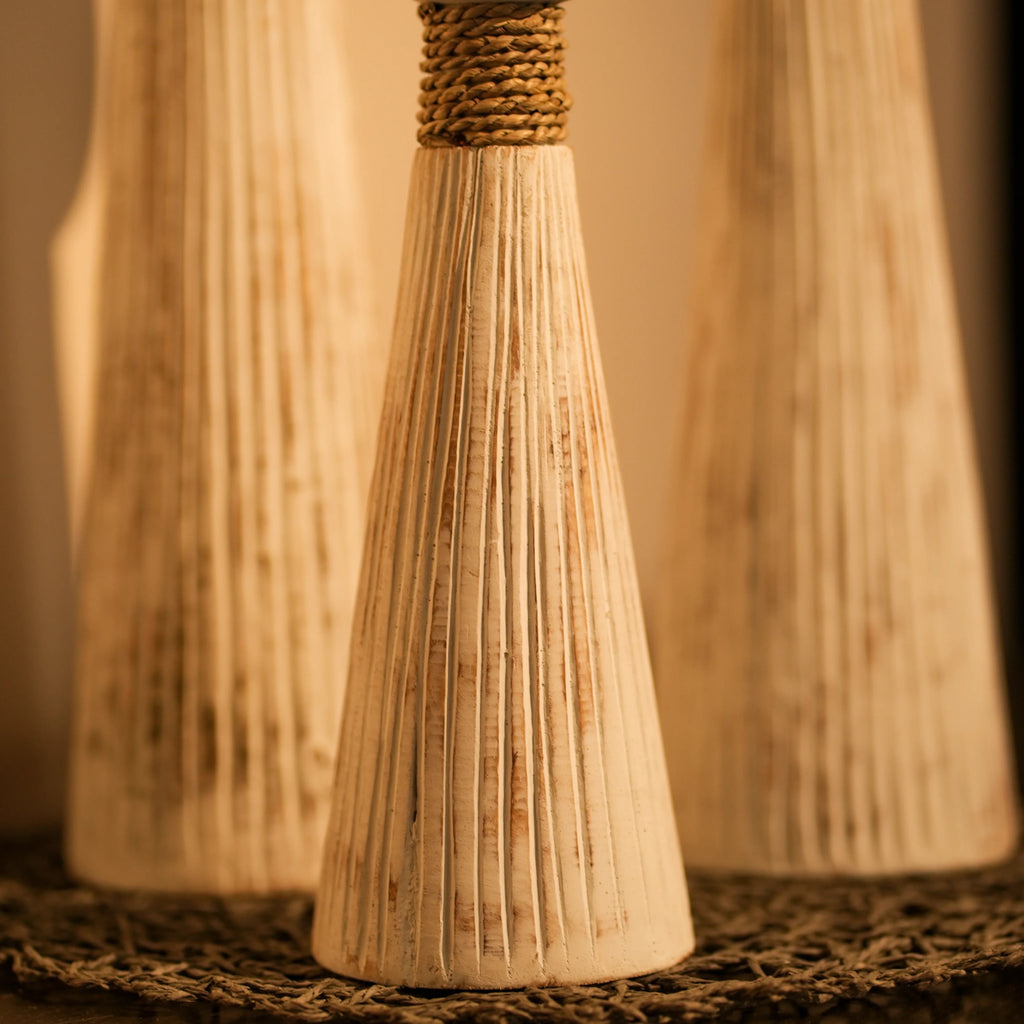 TIMBER KALA'S PLEATED PILLAR FOR CANDLES