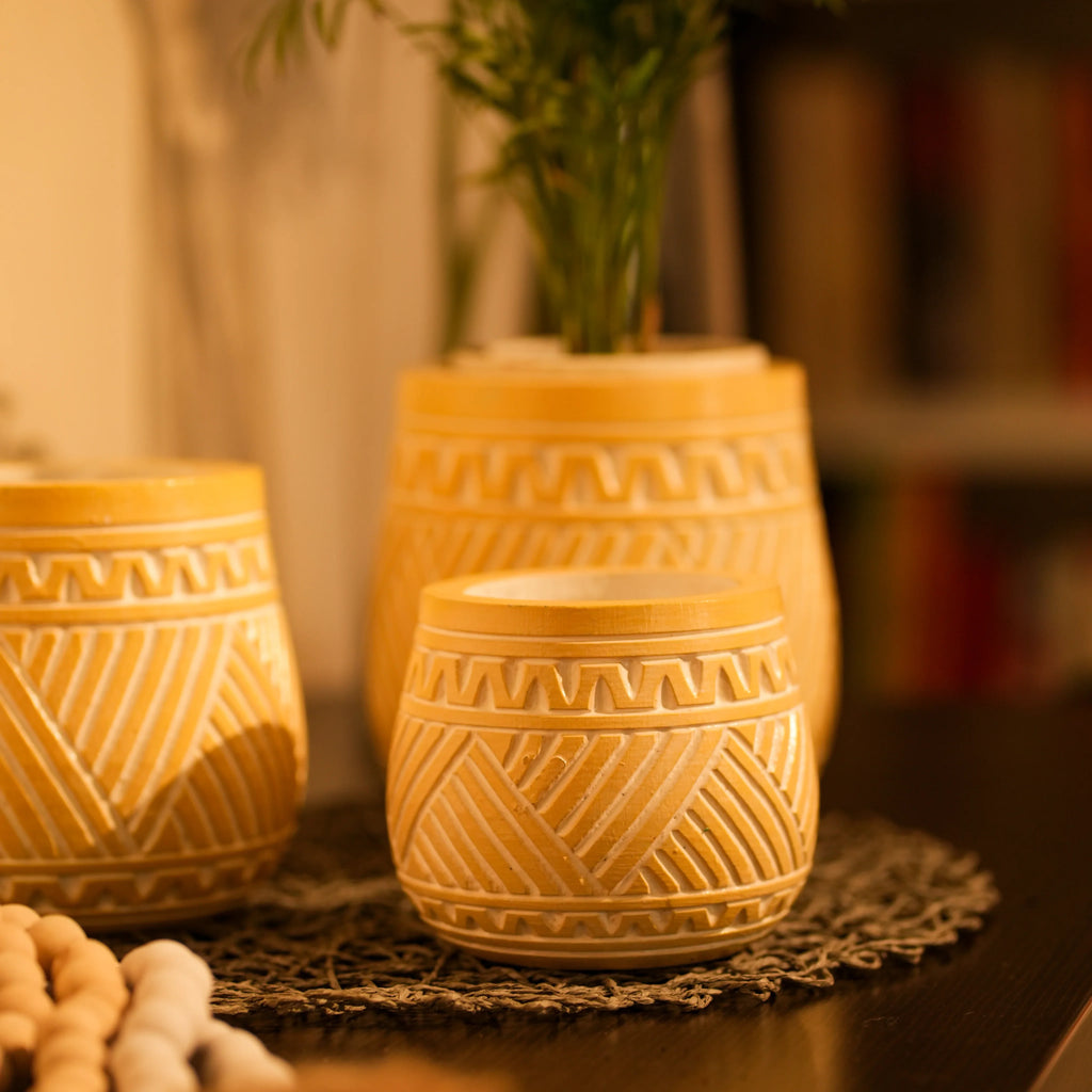 TIMBER KALA'S HANDCRAFTED POT SET FOR DECOR