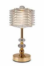 Luxury Crystal Table Lamp with Gold Finish Base – Modern Decorative Bedside & Living Room Lamp