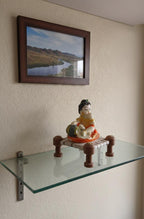 Little Krishna Eating Butter on Charpai – Handcrafted Polyresin Janmashtami Decor